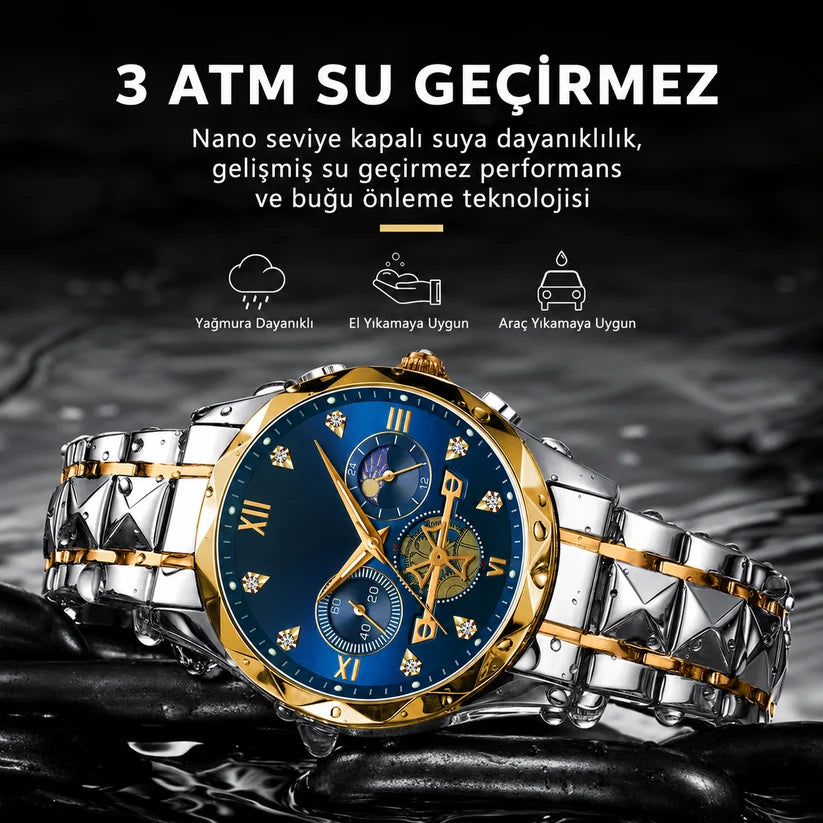 Norvion® Paslanmaz Çelik Erkek Lüx Kol Saati