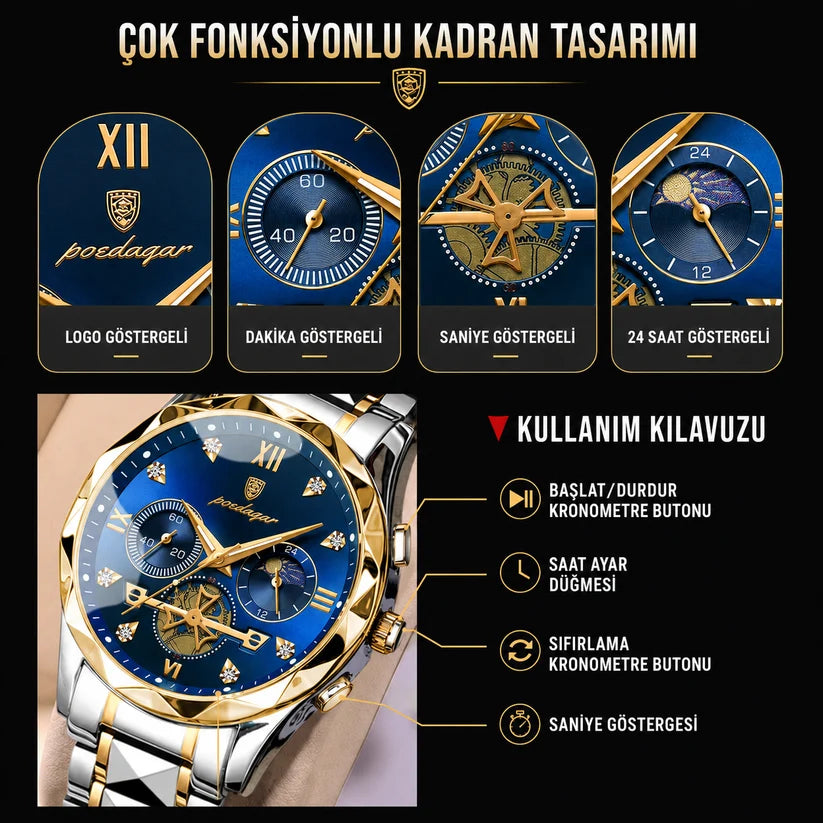 Norvion® Paslanmaz Çelik Erkek Lüx Kol Saati