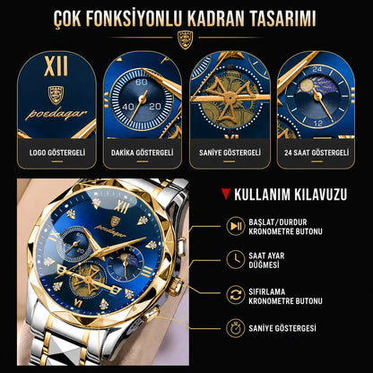 Norvion® Paslanmaz Çelik Erkek Lüx Kol Saati