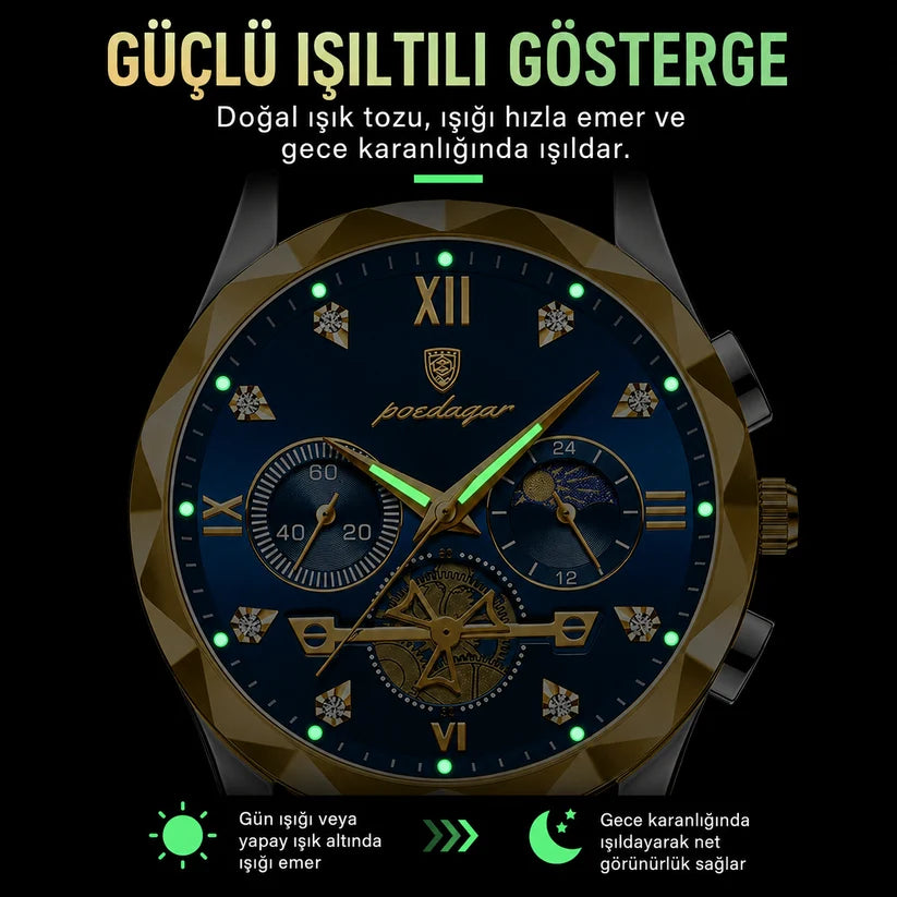 Norvion® Paslanmaz Çelik Erkek Lüx Kol Saati